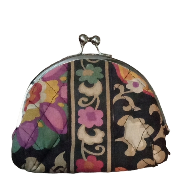 Vera Bradley Handbags - Vera Bradley Floral Double Kiss Clasp Pocket Coin Purse
